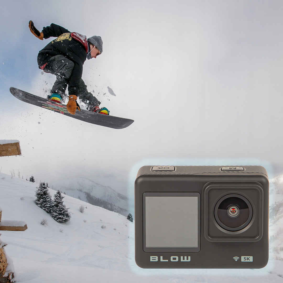 Sportovní kamera Pro4U 5K Blow, rozlišení 5K Ultra HD, 20 megapixelů, širokoúhlý objektiv 160°, vodotěsná, dálkové ovládání, 78-568#