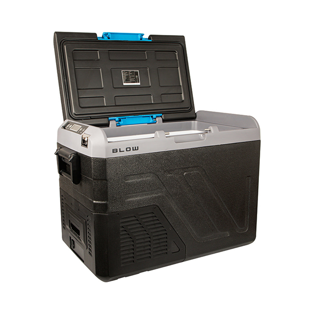 Kompresorová cestovní chladnička do auta Blow, objem 35 l, dotykový ovládací panel, 12 V, 24 V a 230 V, USB-C zásuvka, 44-208#