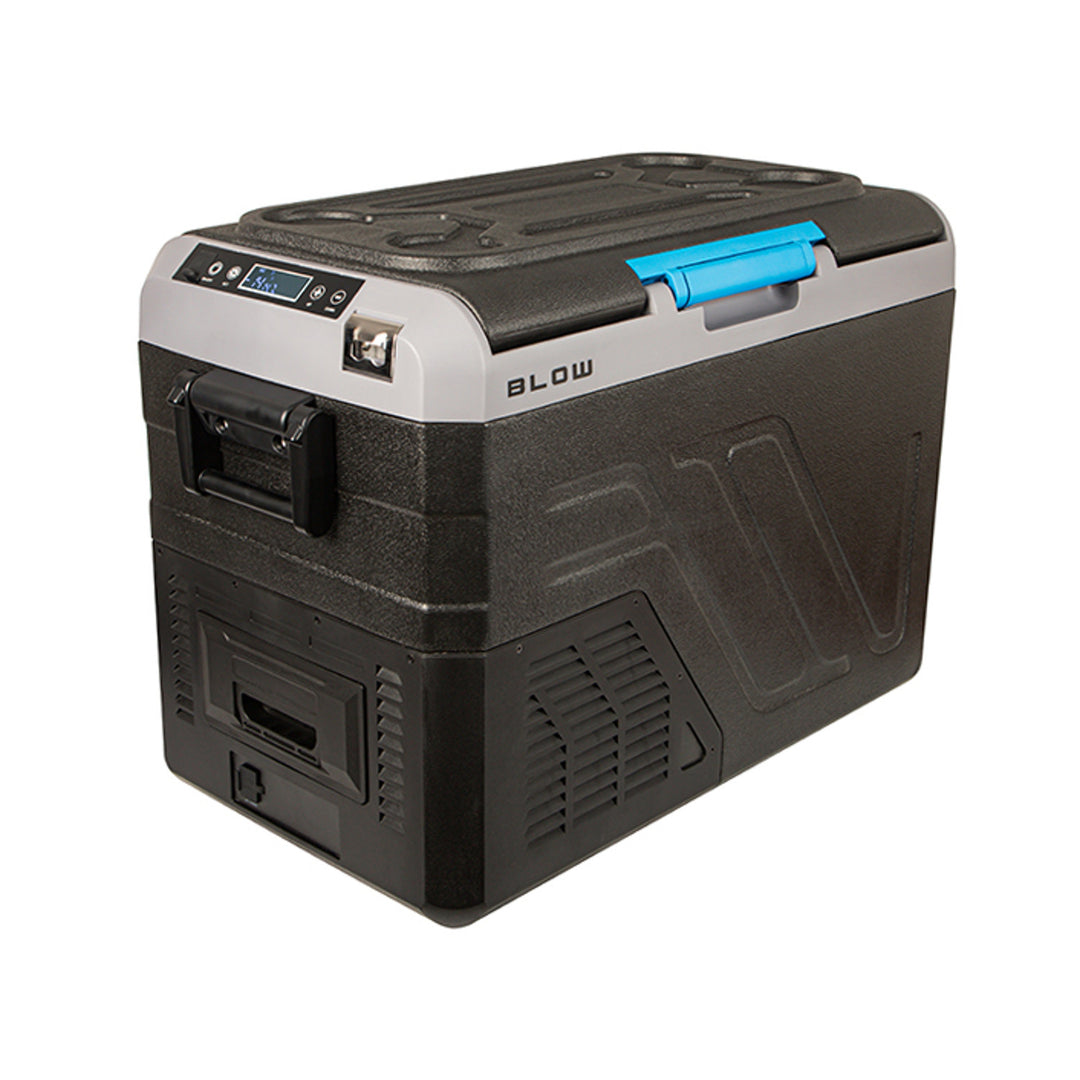 Kompresorová cestovní chladnička do auta Blow, objem 35 l, dotykový ovládací panel, 12 V, 24 V a 230 V, USB-C zásuvka, 44-208#