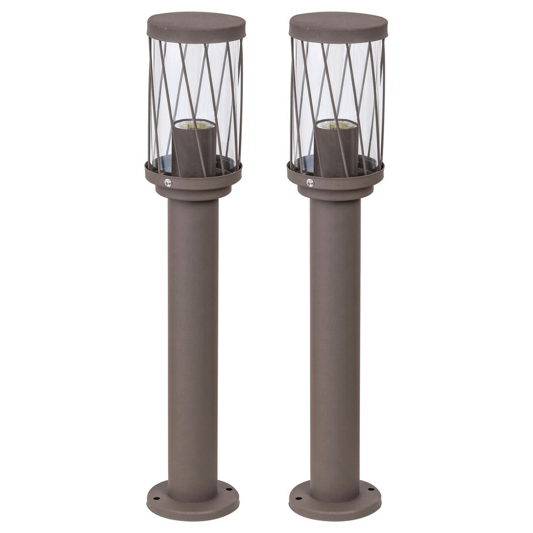 Zahradní stojací lampa Rabalux Budapest, IP44, hnědá, závit E27, max. 40 W, 8889, 2 ks