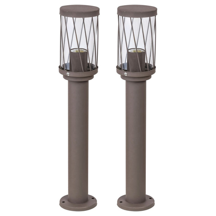 Zahradní stojací lampa Rabalux Budapest, IP44, hnědá, závit E27, max. 40 W, 8889, 2 ks