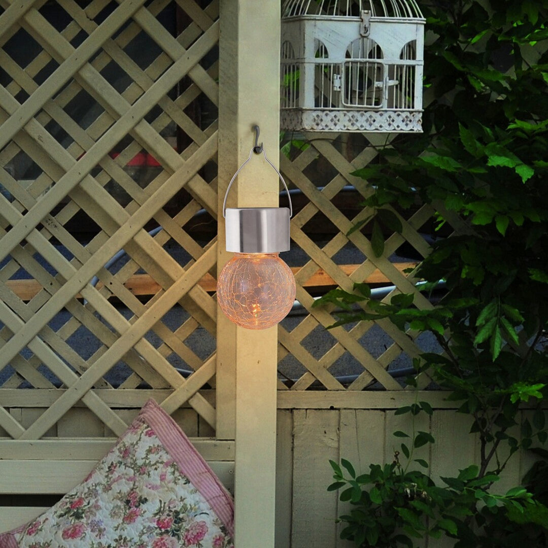 Solární lampa Rabalux Yola, 1 lm, IP44, barva saténový chrom, LED 0,06 W, 7850, 2 kusy