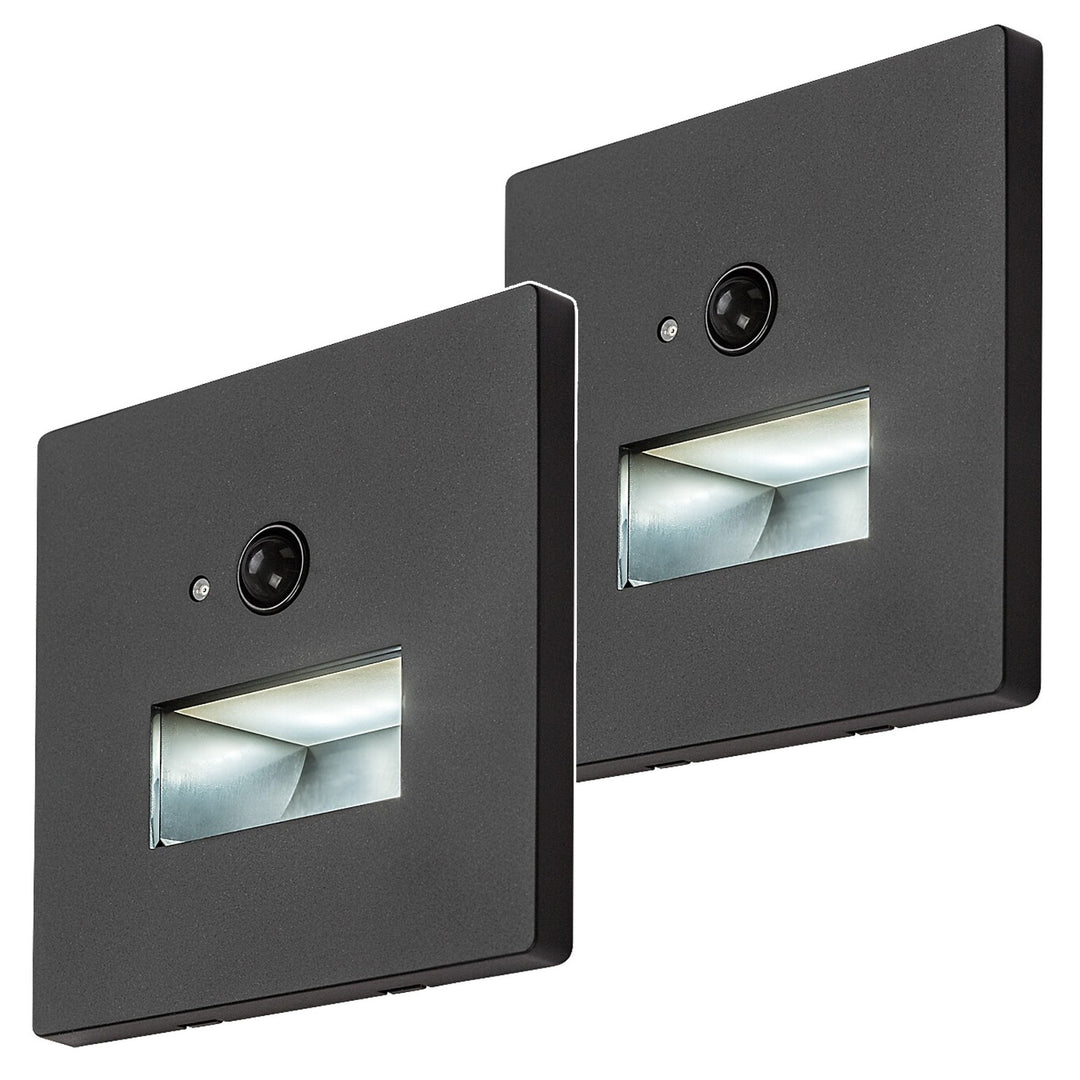 LED lampa Lunca 1 W, IP20, černá, 3000, 4500, 6500 K, snímač pohybu, snímač světla, 77197, 2 kusy