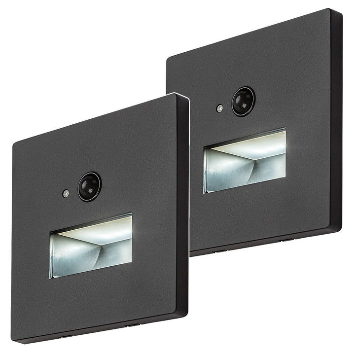 LED lampa Lunca 1 W, IP20, černá, 3000, 4500, 6500 K, snímač pohybu, snímač světla, 77197, 2 kusy