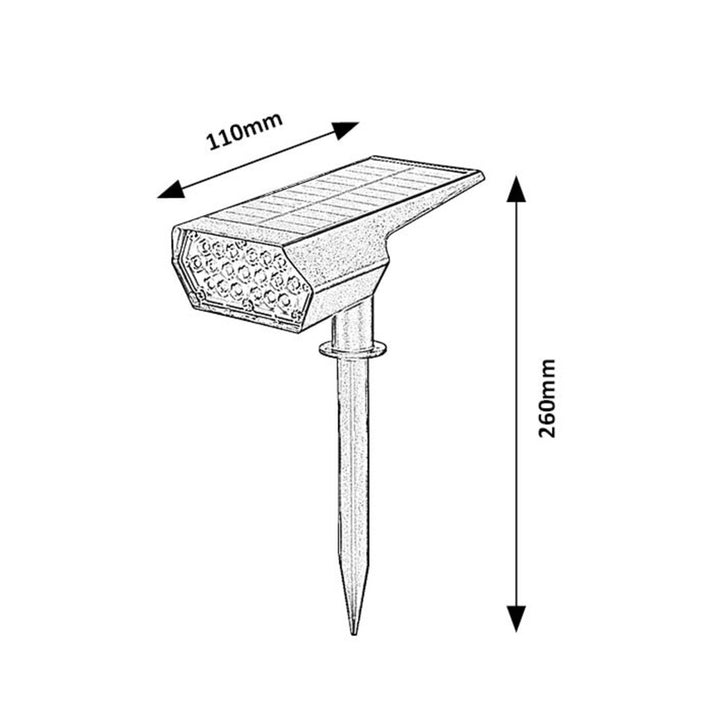 Solární lampa Rabalux Nantes, 50 lm, IP65, černá, LED 0,5 W, 77088, 2 kusy