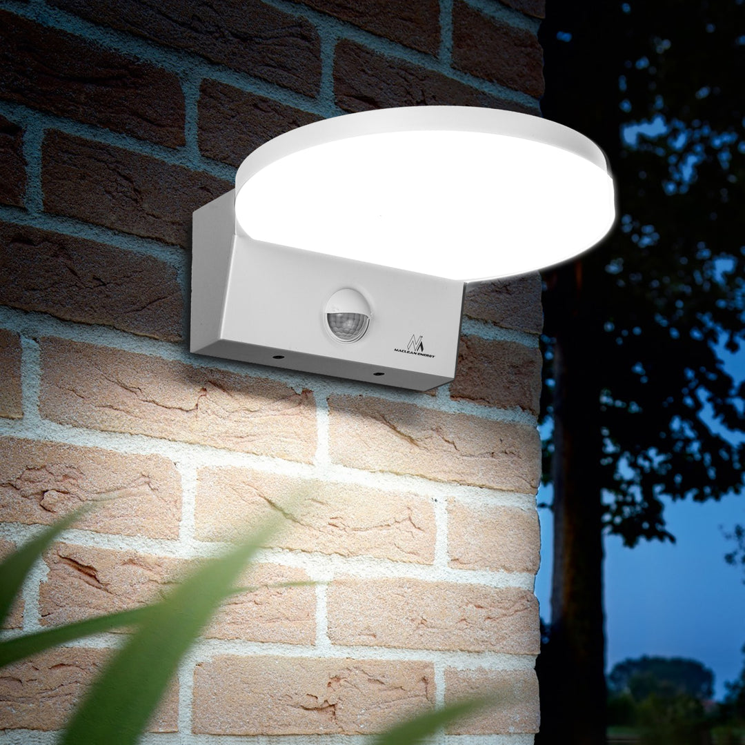 LED svítidlo s pohybovým senzorem Maclean, PIR senzor, bílá barva, 15 W, IP65, 1560 lm, neutrální bílá barva (4000 K) MCE344 W, 2 kusy