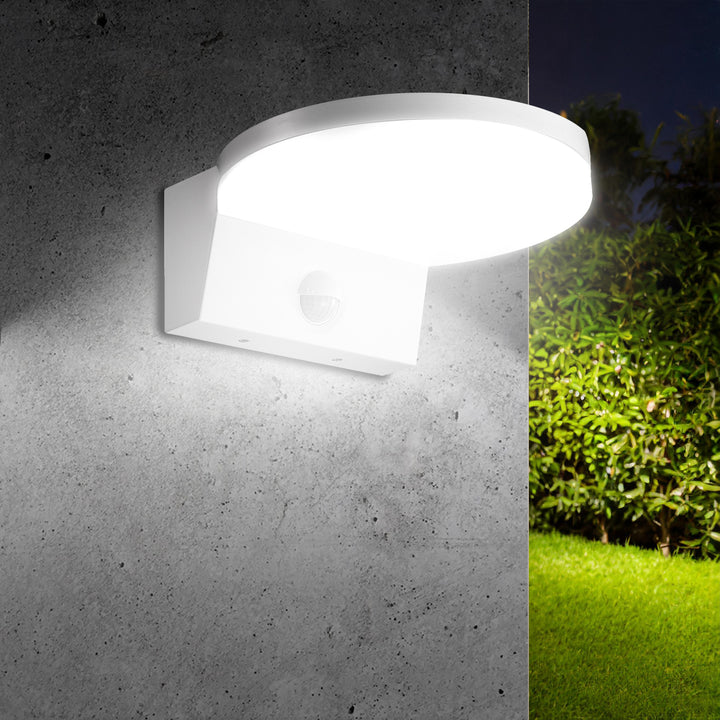 LED svítidlo s pohybovým senzorem Maclean, PIR senzor, bílá barva, 15 W, IP65, 1560 lm, neutrální bílá barva (4000 K) MCE344 W, 2 kusy