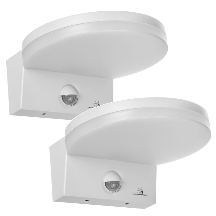 LED svítidlo s pohybovým senzorem Maclean, PIR senzor, bílá barva, 15 W, IP65, 1560 lm, neutrální bílá barva (4000 K) MCE344 W, 2 kusy