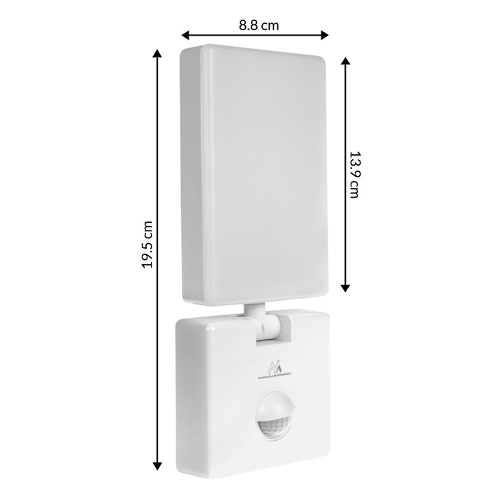LED svítidlo s pohybovým senzorem Maclean, PIR senzor, bílá barva, 10 W, IP65, 800 lm, neutrální bílá barva (4000 K) MCE516 W, 2 ks
