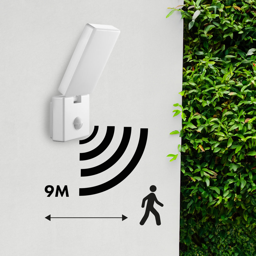 LED svítidlo s pohybovým senzorem Maclean, PIR senzor, bílá barva, 10 W, IP65, 800 lm, neutrální bílá barva (4000 K) MCE516 W, 2 ks
