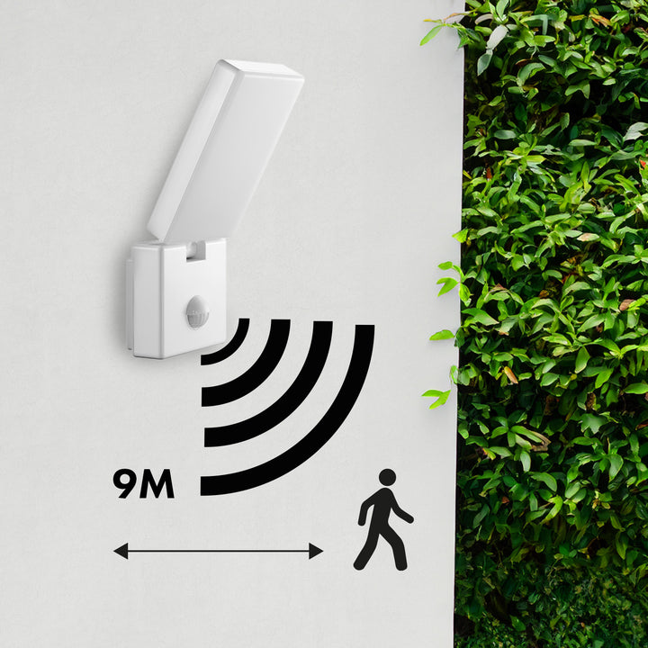 LED svítidlo s pohybovým senzorem Maclean, PIR senzor, bílá barva, 10 W, IP65, 800 lm, neutrální bílá barva (4000 K) MCE516 W, 2 ks