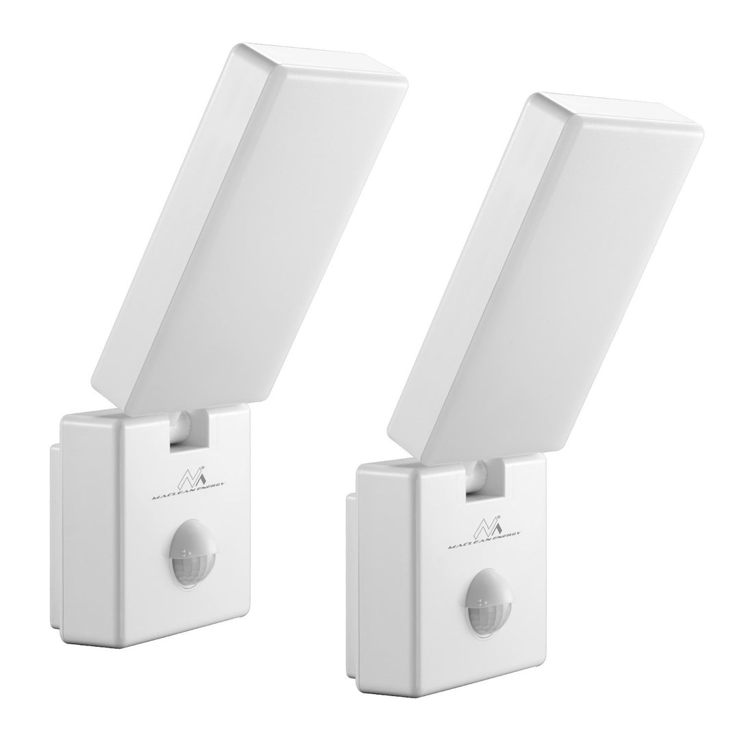 LED svítidlo s pohybovým senzorem Maclean, PIR senzor, bílá barva, 10 W, IP65, 800 lm, neutrální bílá barva (4000 K) MCE516 W, 2 ks