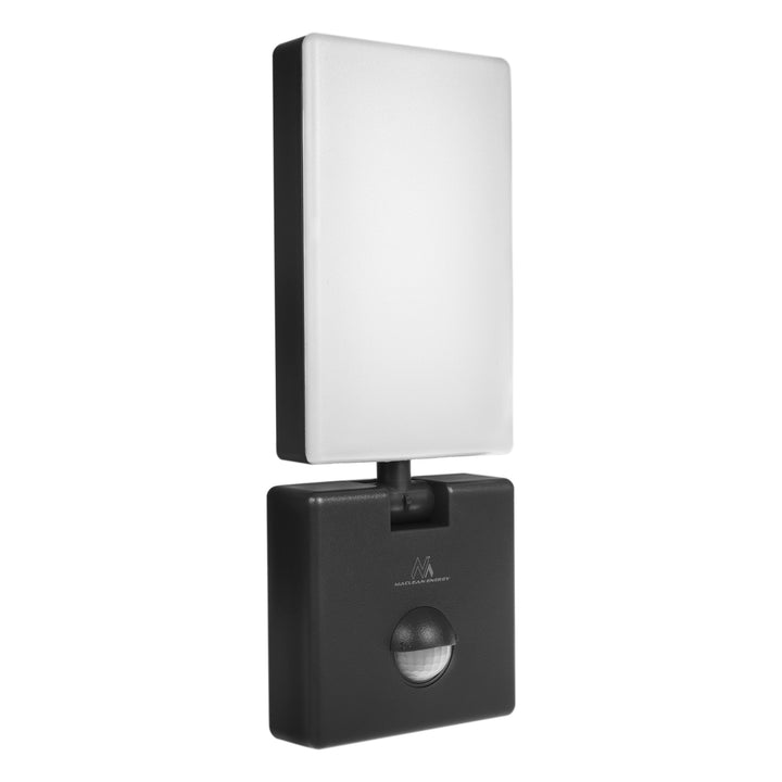 LED lampa s pohybovým senzorem Maclean, PIR senzor, černá barva, 10 W, IP65, 800 lm, neutrální bílá barva (4000 K) MCE516 B, 2 kusy