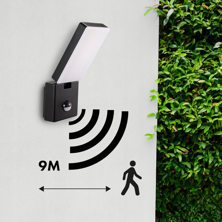 LED lampa s pohybovým senzorem Maclean, PIR senzor, černá barva, 10 W, IP65, 800 lm, neutrální bílá barva (4000 K) MCE516 B, 2 kusy