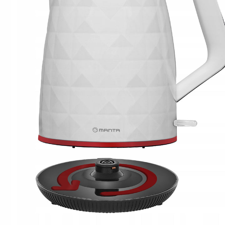 Bezdrátová elektrická konvice Manta ORISA 1,7 l, 2200 W, bílá