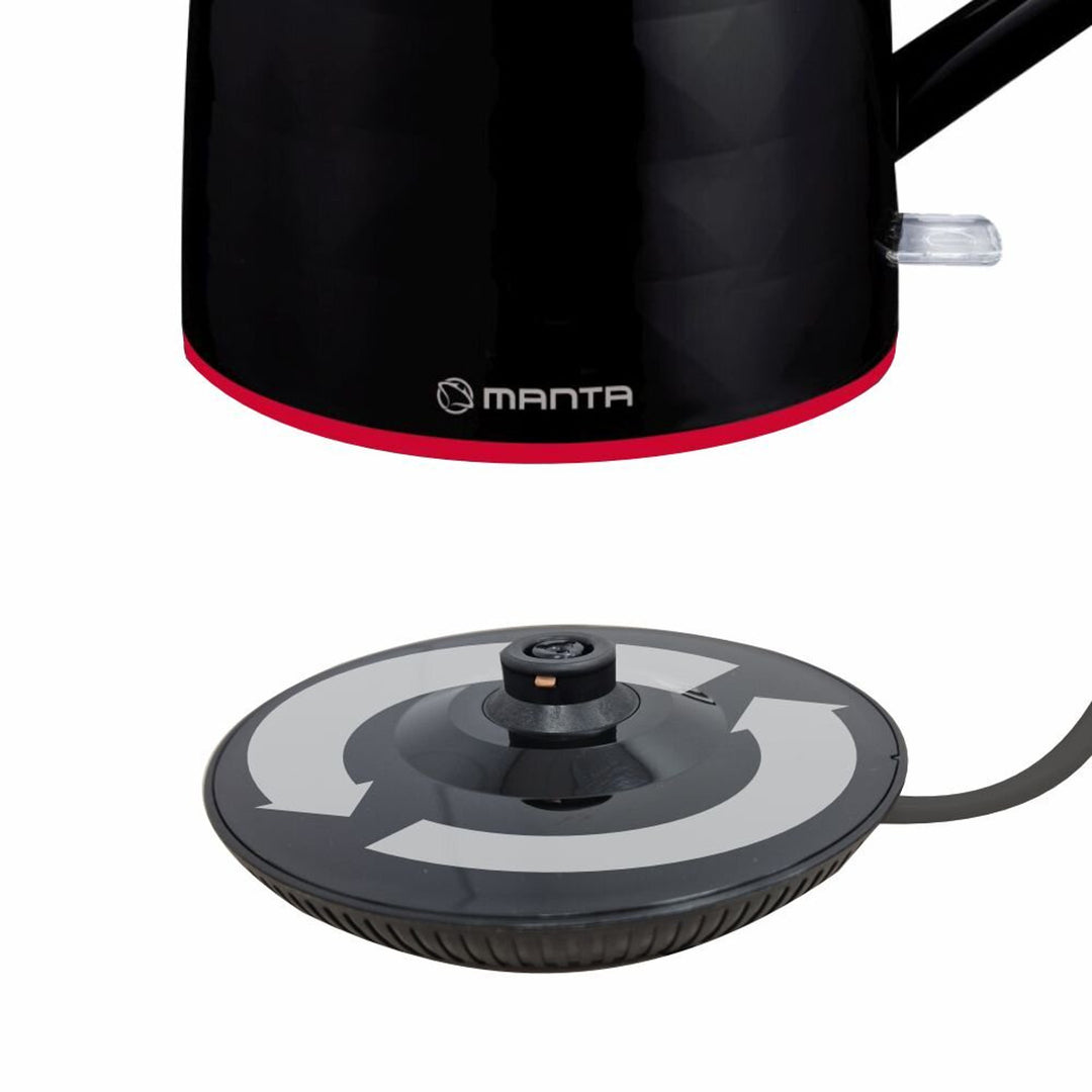 Bezdrátová elektrická konvice Manta ORISA 1,7 l, 2200 W, černá