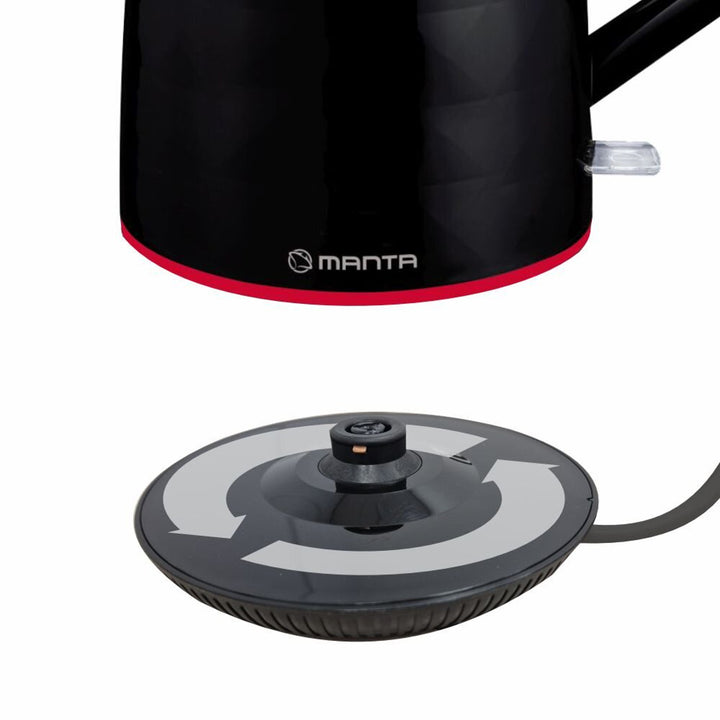 Bezdrátová elektrická konvice Manta ORISA 1,7 l, 2200 W, černá