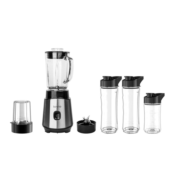 Stávočkový mixér LOVIO LVJBL001, výkon 500 W, skleněná nádoba 600 ml, 3 láhve