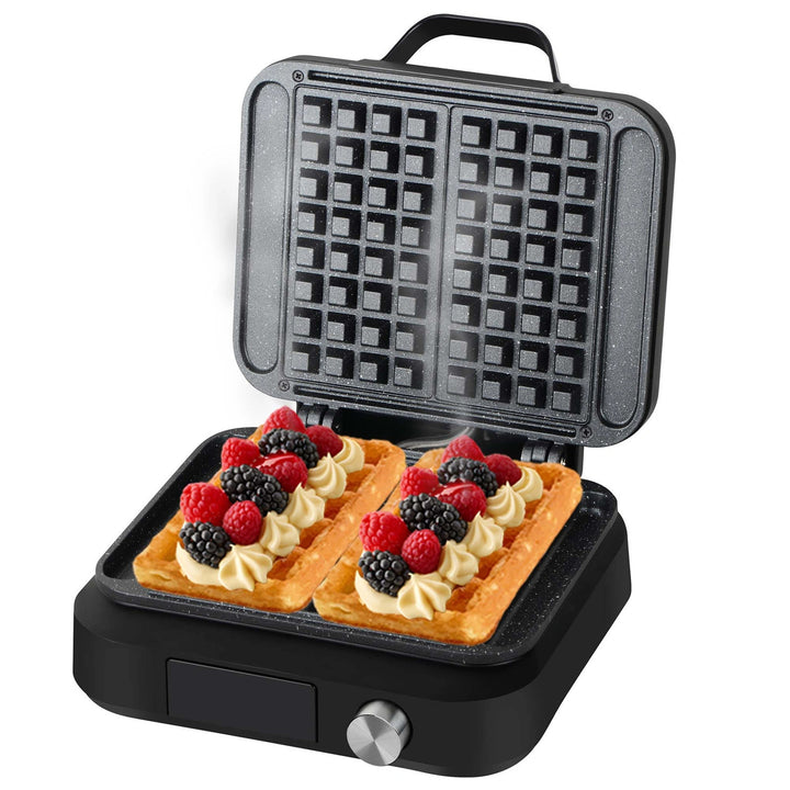 Vaflovač LOVIO PerfectCrisp, 2 velké vafle, 1500 W, 6 stupňů propečení, LVWF002BK