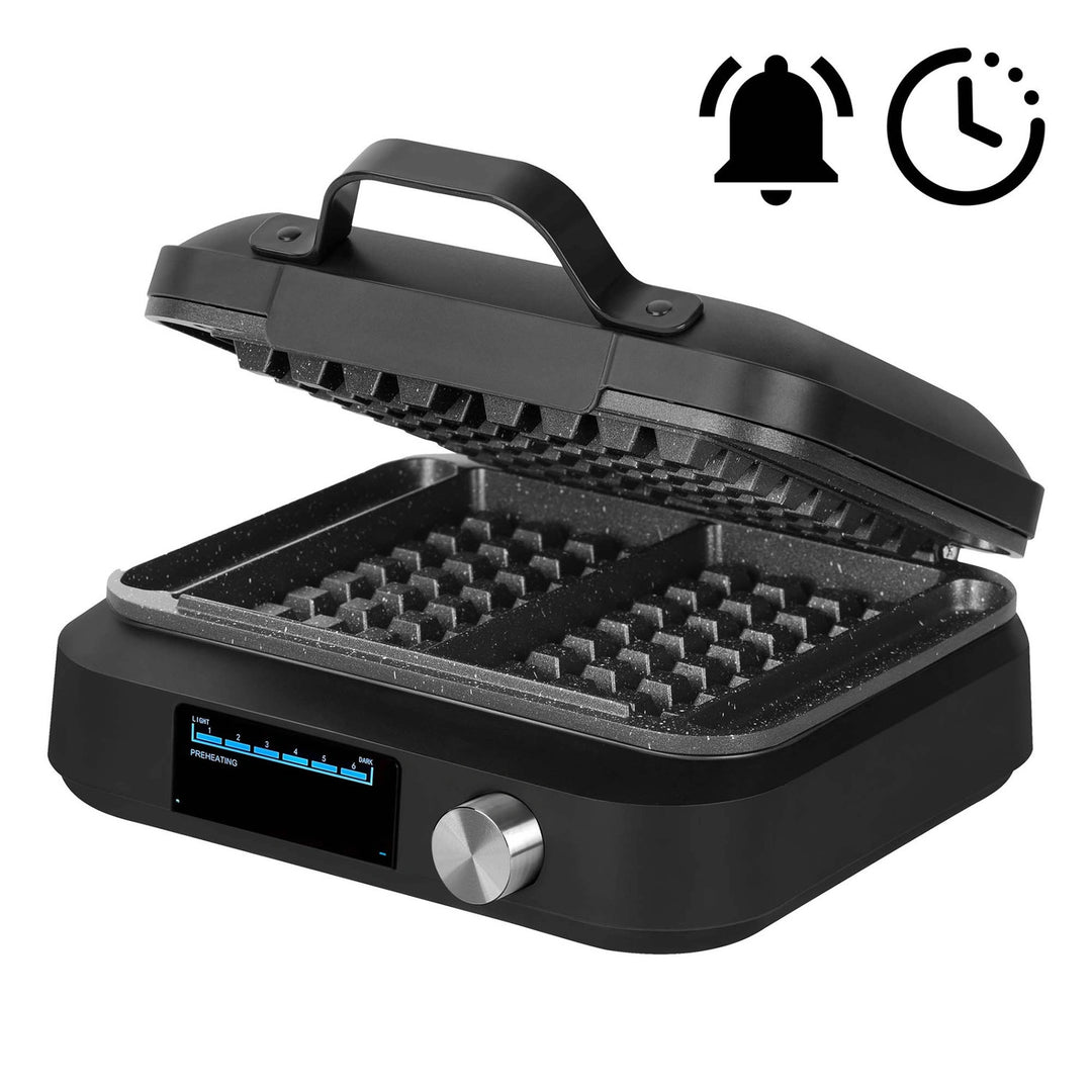 Vaflovač LOVIO PerfectCrisp, 2 velké vafle, 1500 W, 6 stupňů propečení, LVWF002BK