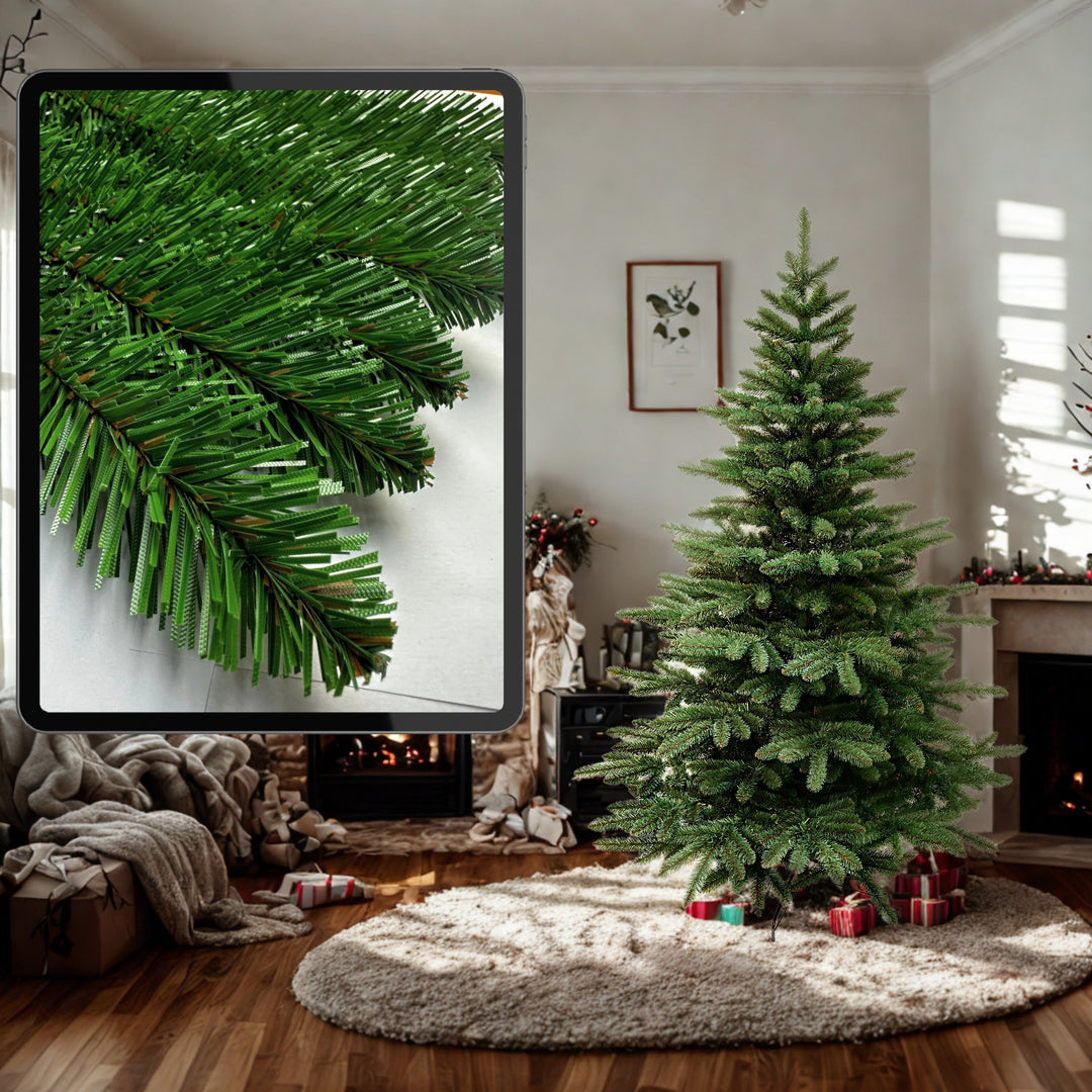 Umělý vánoční stromek, španělský jedlovec, materiál PVC, výška 250 cm, kovový stojan