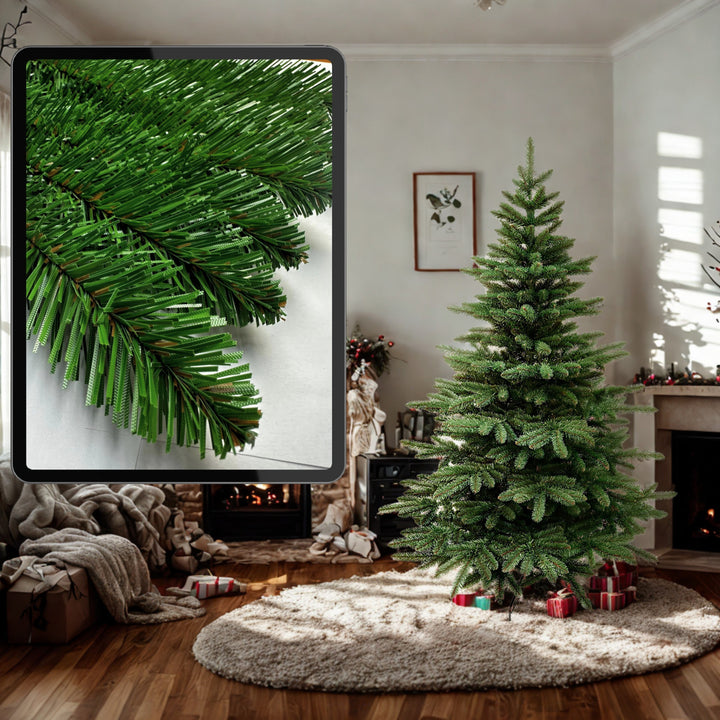 Umělý vánoční stromek, španělský jedlovec, materiál PVC, výška 250 cm, kovový stojan