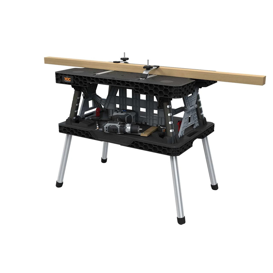 Skládací pracovní stůl 2.0 Keter, nosnost 453 kg, pracovní plocha 85 × 56 cm, stabilní kovové nohy, 271269