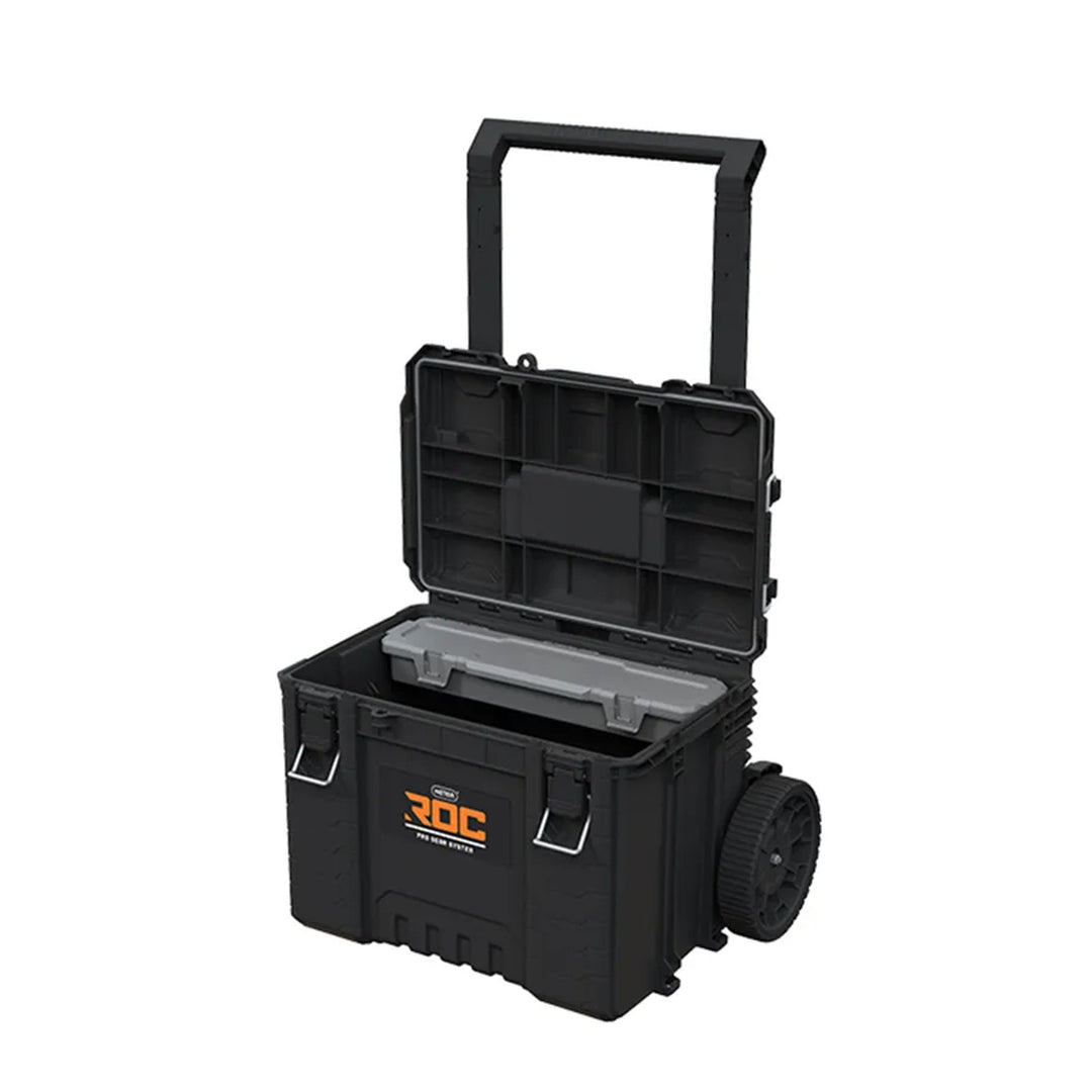 Sada 3 nářadíových beden Keter ROC Pro Gear 2.0, celkový objem 110 l, stupeň ochrany IP65, odnímatelná teleskopická rukojeť, možnost uzamčení visacím zámkem, 256982