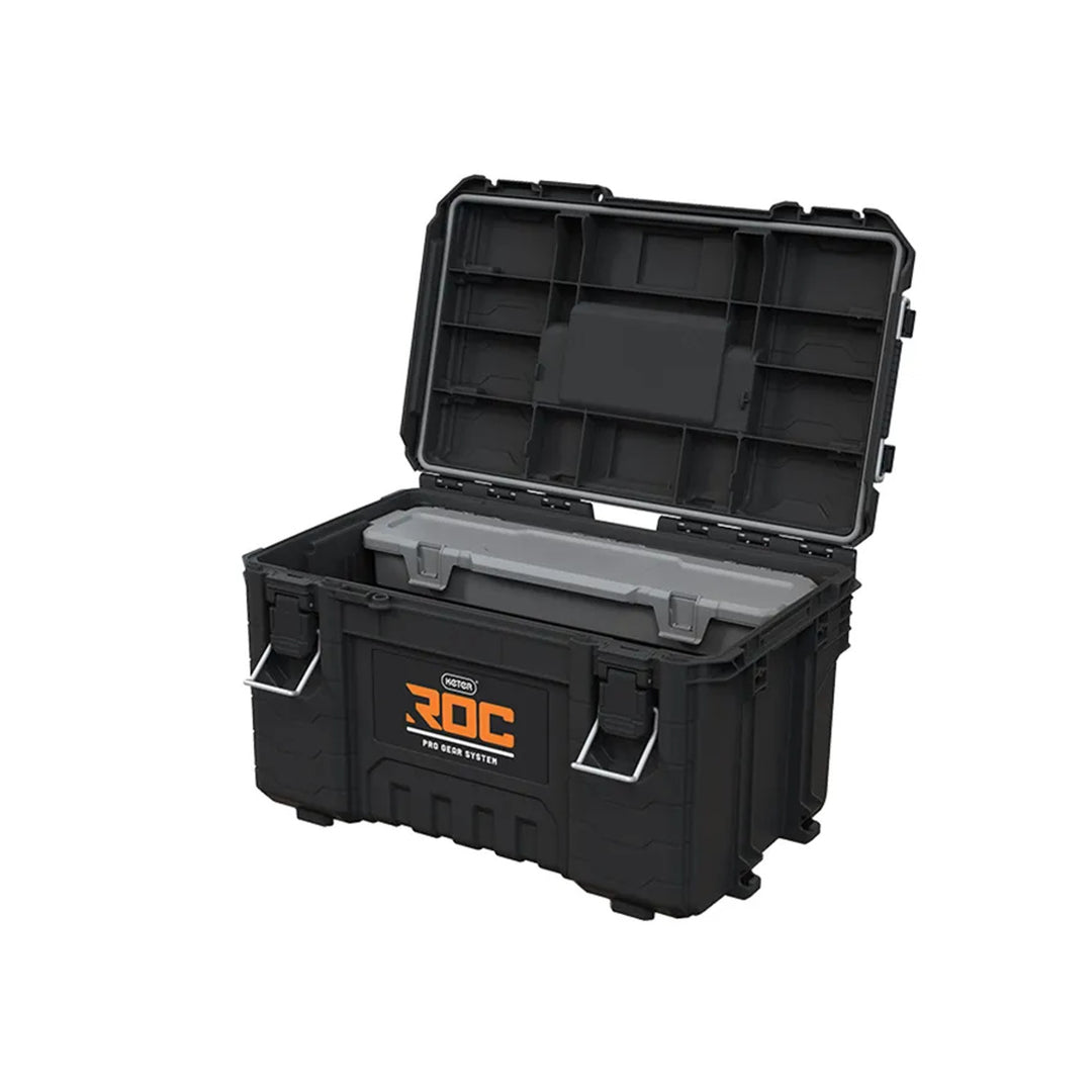 Sada 3 nářadíových beden Keter ROC Pro Gear 2.0, celkový objem 110 l, stupeň ochrany IP65, odnímatelná teleskopická rukojeť, možnost uzamčení visacím zámkem, 256982