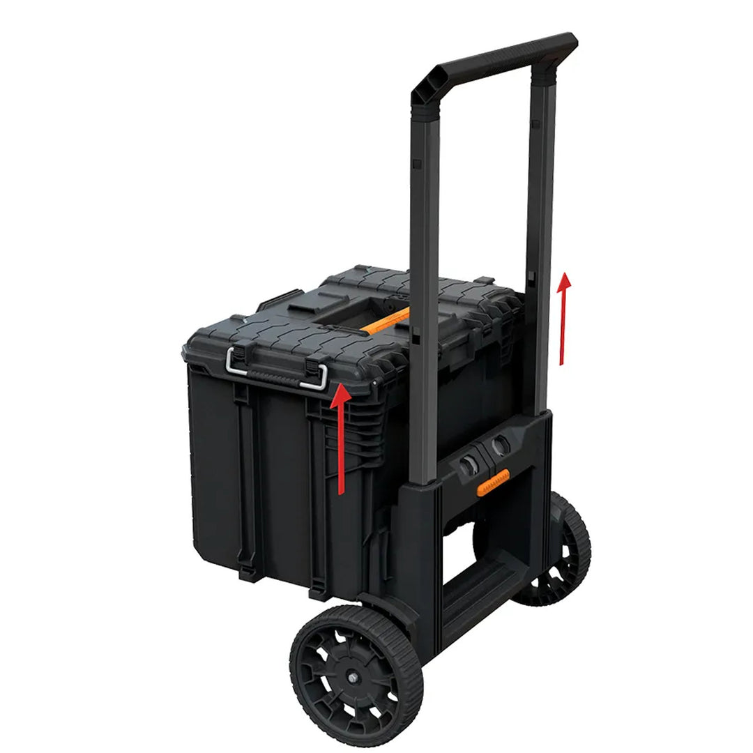 Sada 3 nářadíových beden Keter ROC Pro Gear 2.0, celkový objem 110 l, stupeň ochrany IP65, odnímatelná teleskopická rukojeť, možnost uzamčení visacím zámkem, 256982
