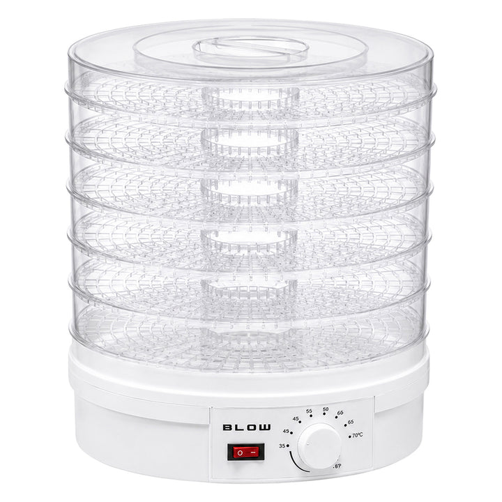 Sušička na houby, zeleninu a ovoce Blow, výkon 500 W, 6 sítí v balení, nastavení teploty 35–75 °C, 44–175