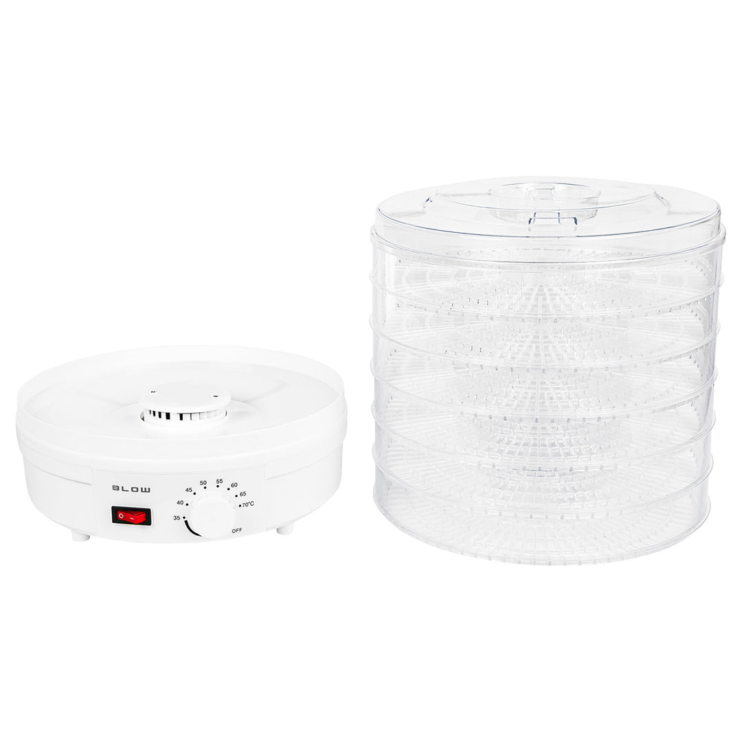 Sušička na houby, zeleninu a ovoce Blow, výkon 500 W, 6 sítí v balení, nastavení teploty 35–75 °C, 44–175