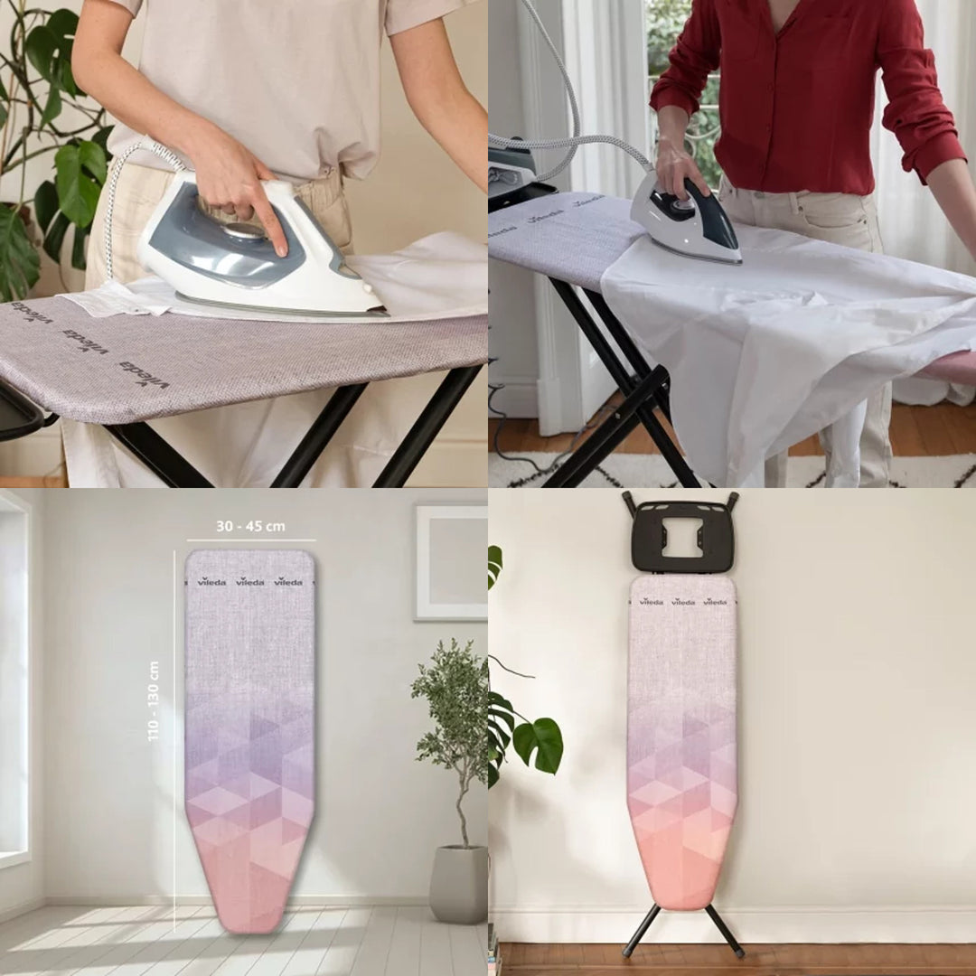 Potah na žehlicí prkno Vileda Diamond, délka 110–130 cm, odolný vůči vysokým teplotám, systém Quick Fix, 142468