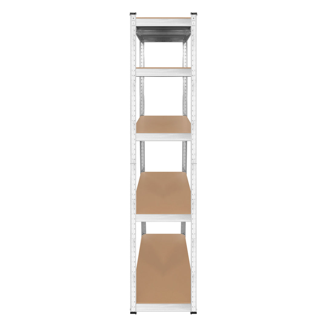 Kovový skladový regál, 5 polic, maximální nosnost až 750 kg, 180 × 90 × 40, stříbrný, Rebel