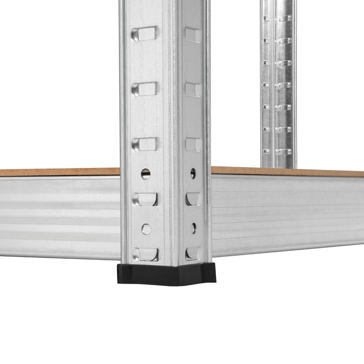 Kovový skladový regál, 5 polic, maximální nosnost až 750 kg, 180 × 90 × 40, stříbrný, Rebel