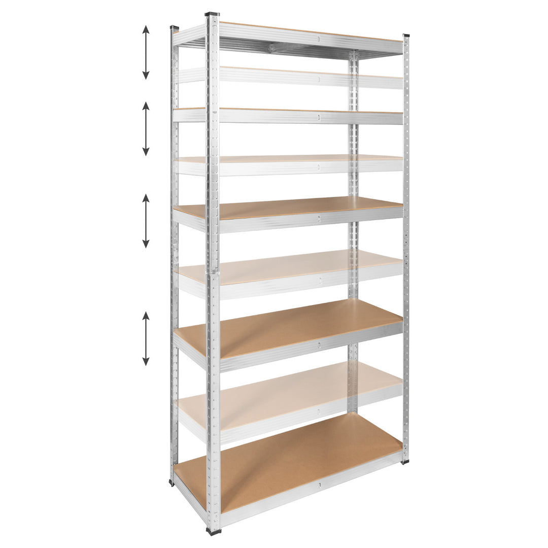 Kovový skladový regál, 5 polic, maximální nosnost až 750 kg, 180 × 90 × 40, stříbrný, Rebel