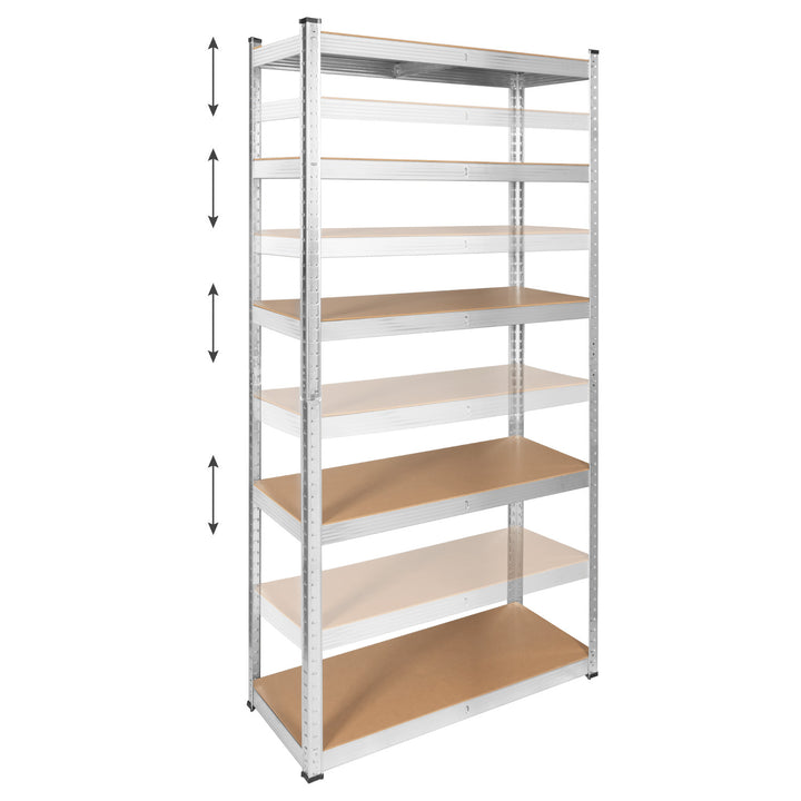Kovový skladový regál, 5 polic, maximální nosnost až 750 kg, 180 × 90 × 40, stříbrný, Rebel