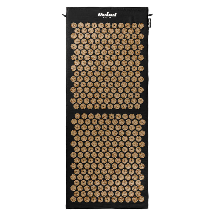 Zdravotní podložka s hroty pro akupresuru s polštářkem, 110 × 42 cm, XL, zlaté hroty, Rebel Active
