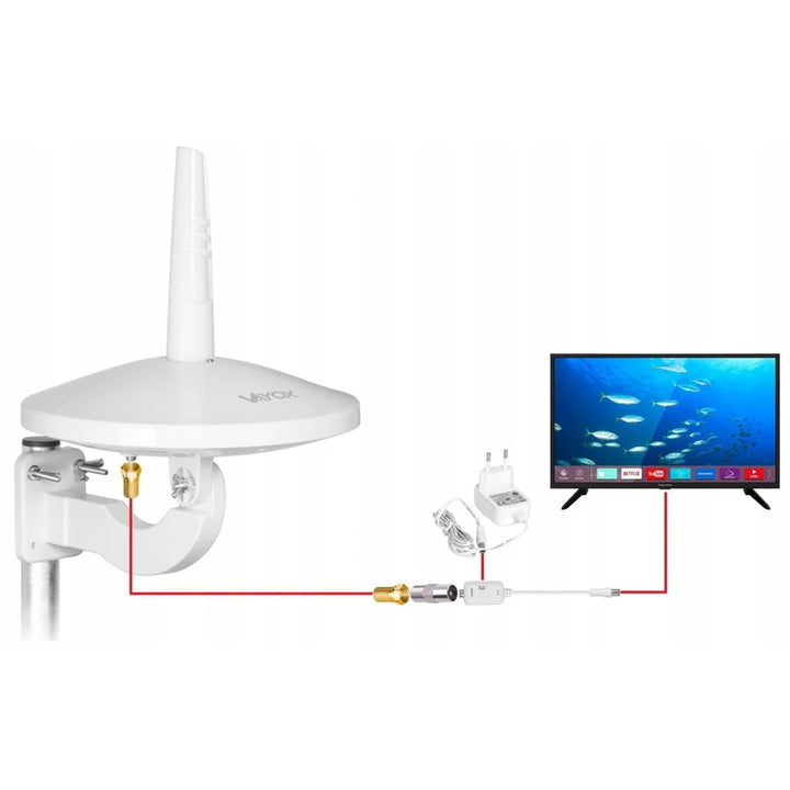 Všesměrová anténa DVB-T/T2 Digital720 combo, bílá, VA0066, Vayox
