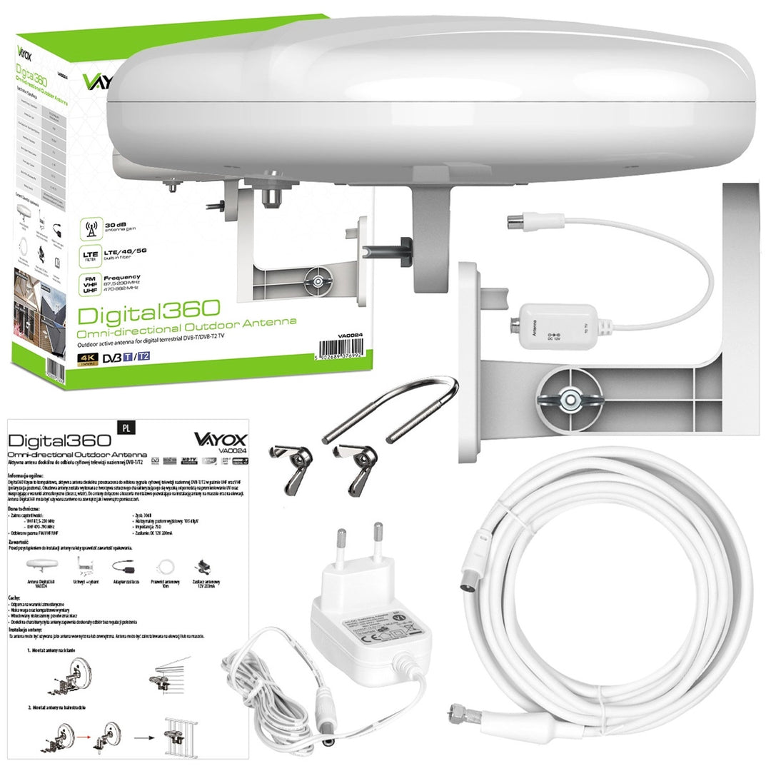 Venkovní anténa Digital360 4G LTE FM VHF UHF VA0024 Vayox