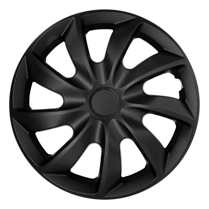 Univerzální automobilové kryty kol 15'' NRM Quad, matně černé, 4 kusy