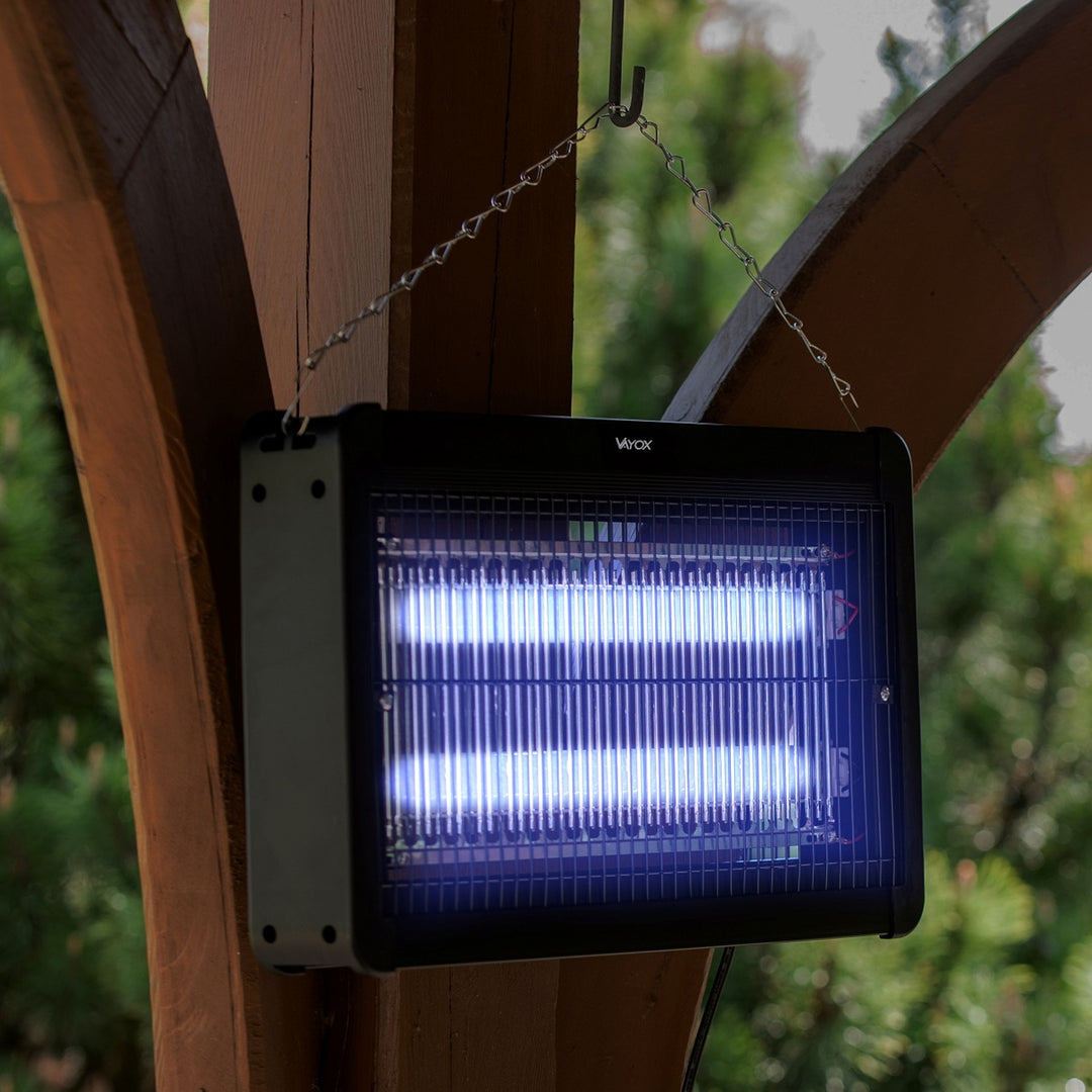 Lampa na hubení hmyzu – komáry, mouchy, můry, elektrická past, UV, 20 W, Vayox, 2 kusy