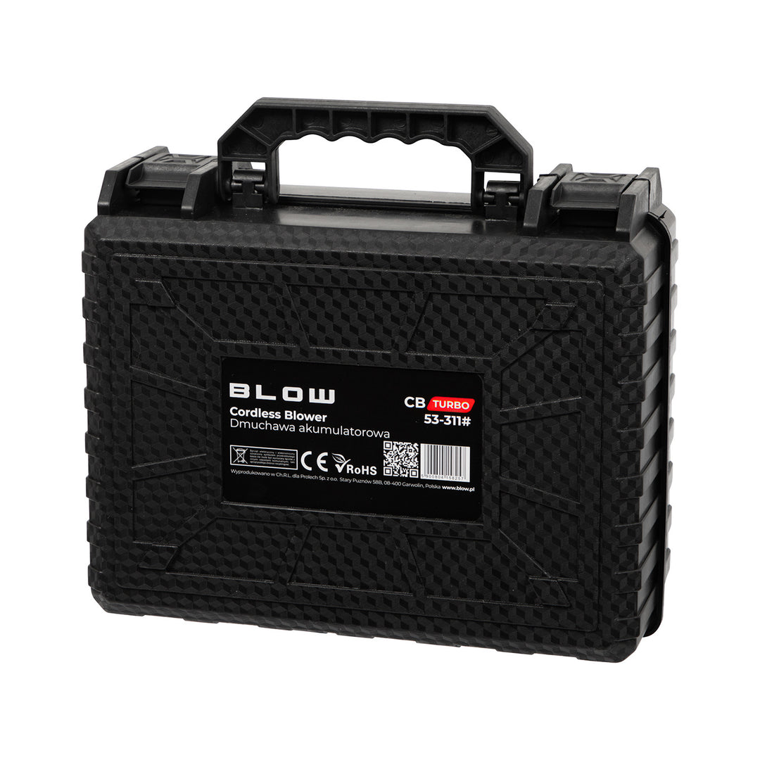 Akumulátorový foukač BLOW 21V CB TURBO, 130 000 otáček, 2,4 Ah, kufřík