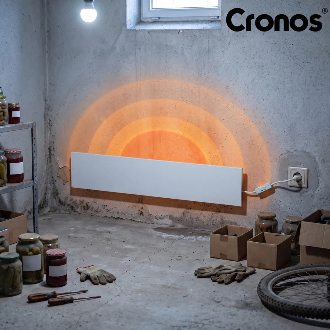 Infračervený topný panel Cronos Anti-Mold, výkon 50 W, pro lokální vytápění a vysoušení vlhkých stěn, MRH-50