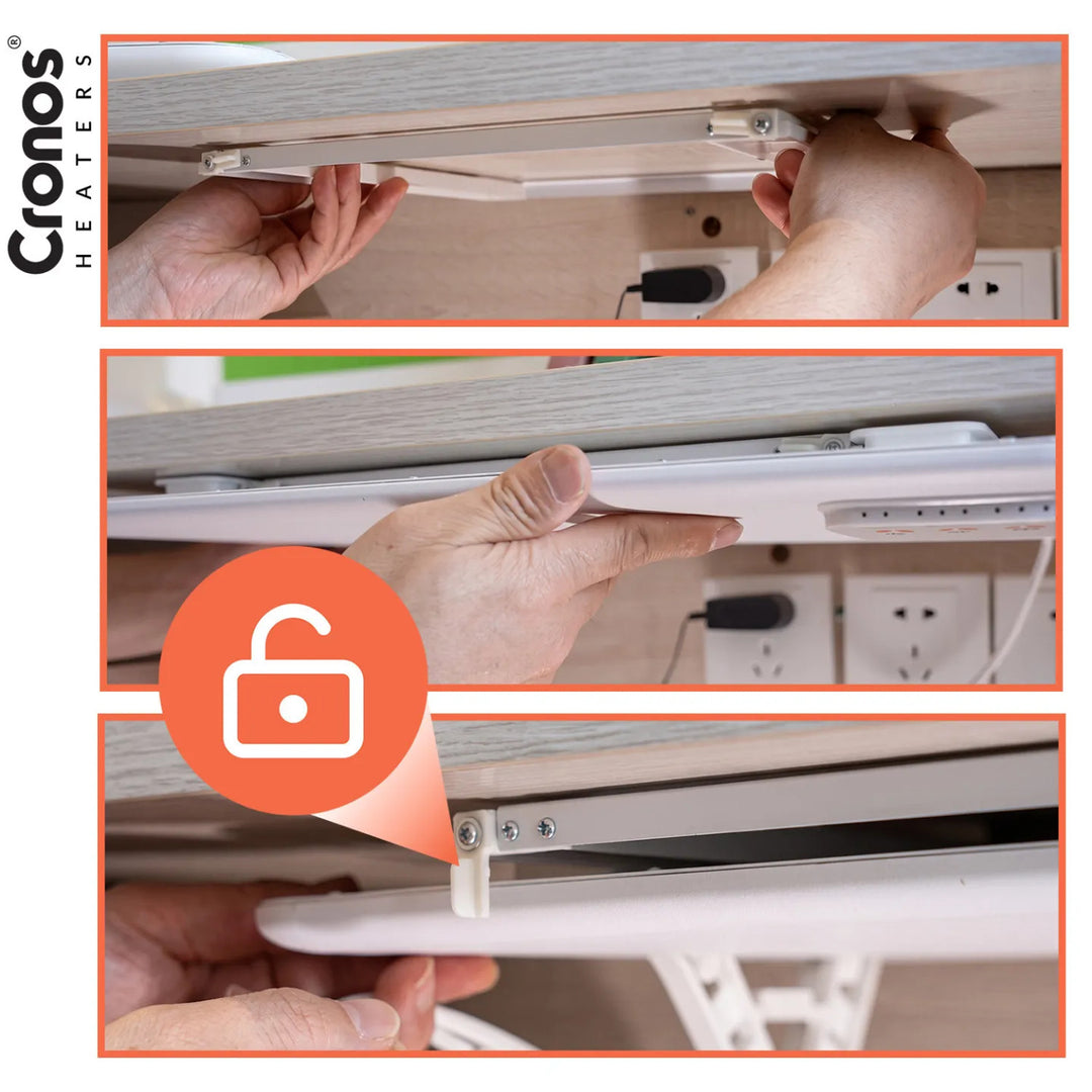 Infračervený topný panel pod stůl Cronos, výkon 120 W, časovač, 3 stupně nastavení, DCH-150