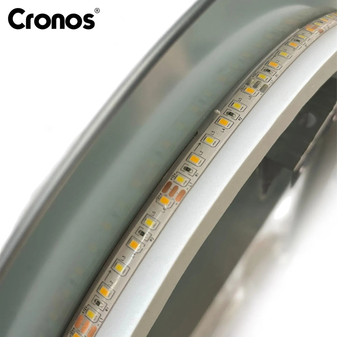 Vyhřívané zrcadlo Cronos, oválné, 50 × 80 cm, LED ve třech barvách, stupeň ochrany IP44, systém proti zamlžování