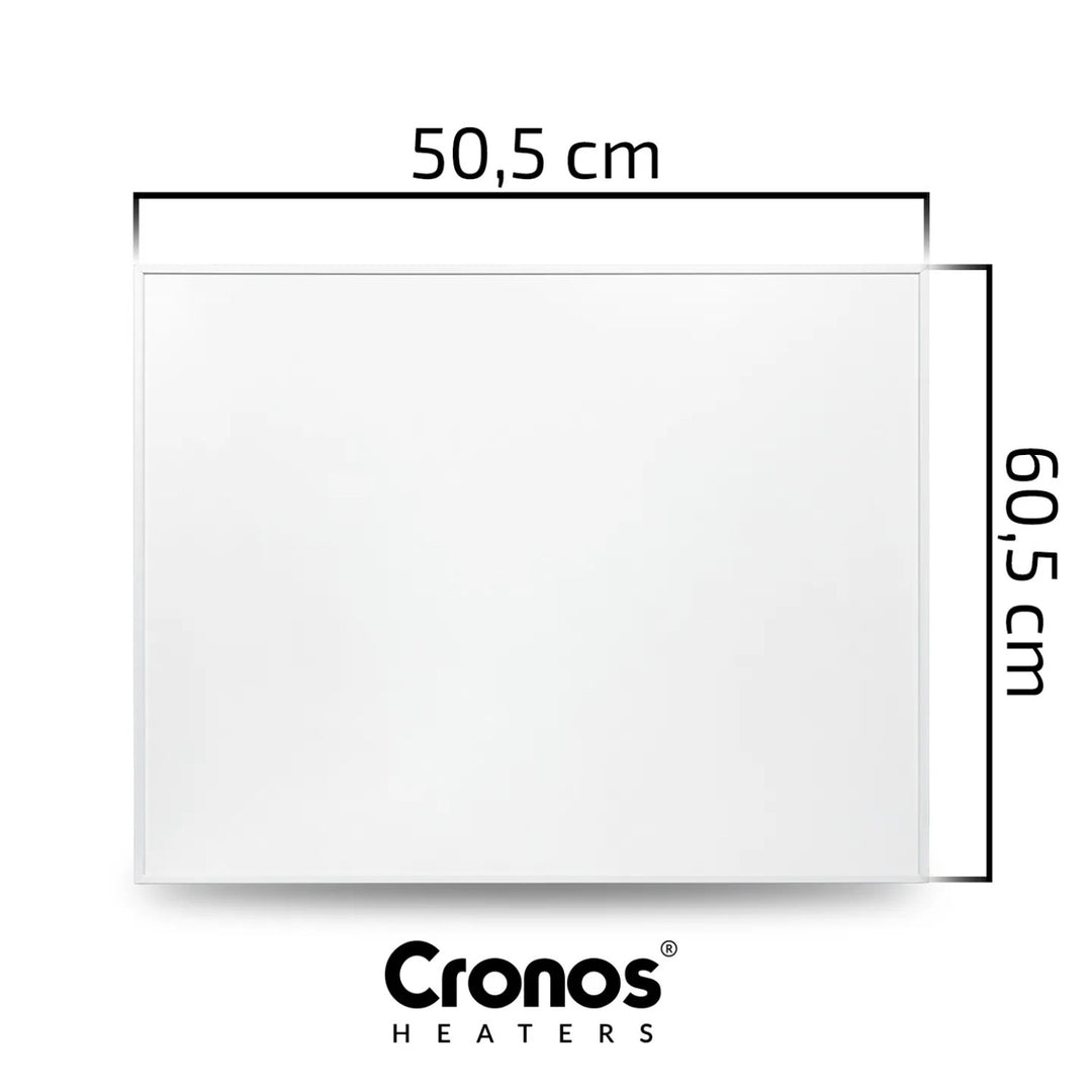 Infračervený topný panel Cronos Graphene, výkon 300 W, bílá barva, vytopí místnost o rozloze až 8 m², dálkové ovládání, PRO CGP-300TWP