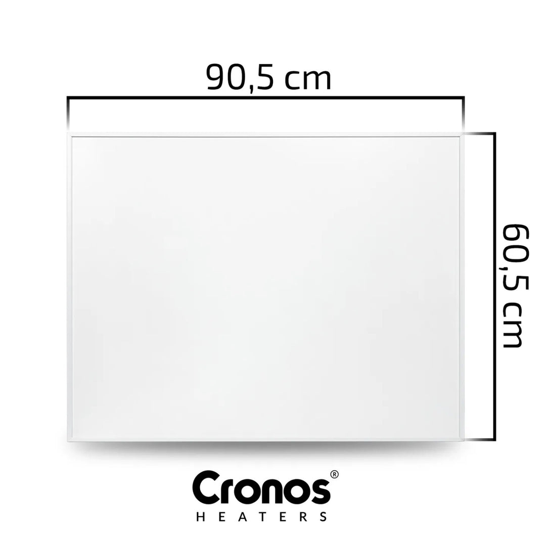 Infračervený topný panel Cronos Graphene, výkon 580 W, bílá barva, vytopí místnost do 16 m², dálkové ovládání, PRO CGP-580TWP
