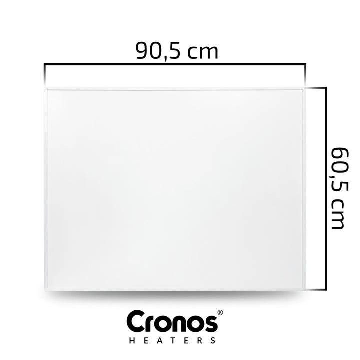 Infračervený topný panel Cronos Graphene, výkon 580 W, bílá barva, vytopí místnost do 16 m², dálkové ovládání, PRO CGP-580TWP
