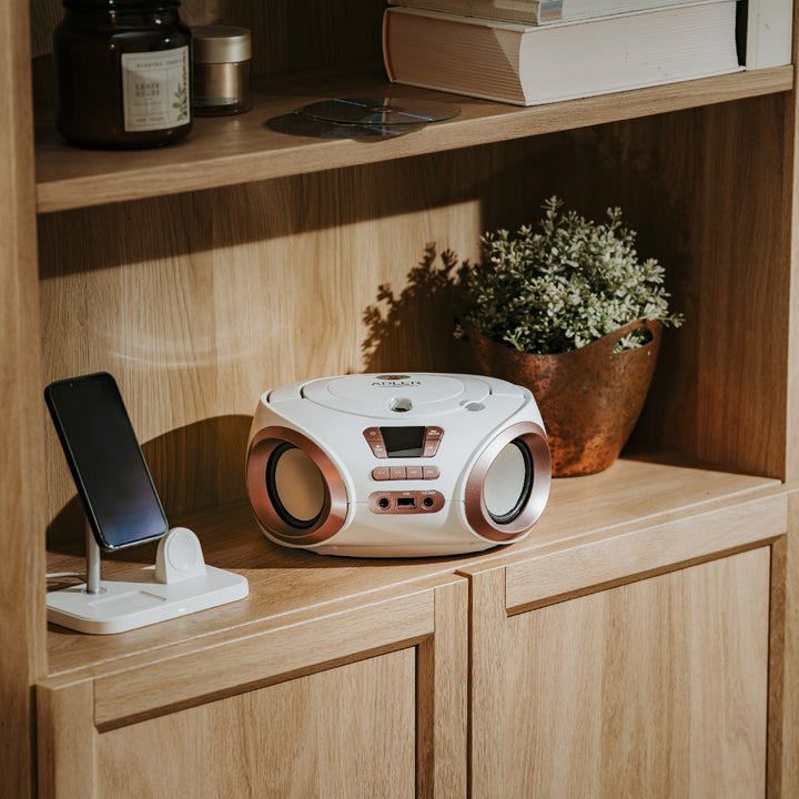 Rádio Boombox CD-MP3, USB, FM rádio, AUX, výstup pro sluchátka, Adler, AD 1181